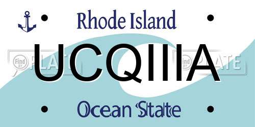 UCQIIIA Rhode Island License Plate