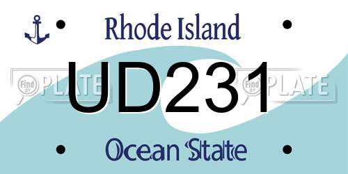 UD231 Rhode Island License Plate