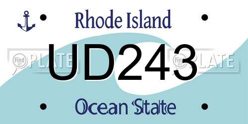 UD243 Rhode Island License Plate