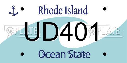 UD401 Rhode Island License Plate