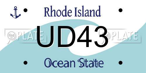 UD43 Rhode Island License Plate