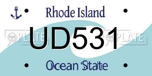 UD531 Rhode Island License Plate