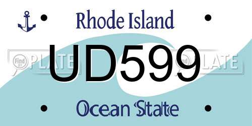 UD599 Rhode Island License Plate