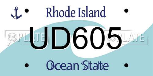 UD605 Rhode Island License Plate