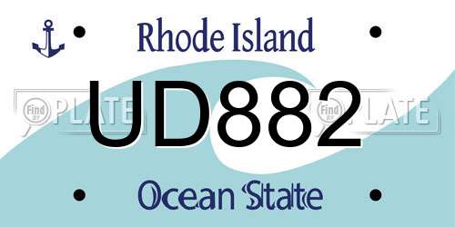 UD882 Rhode Island License Plate