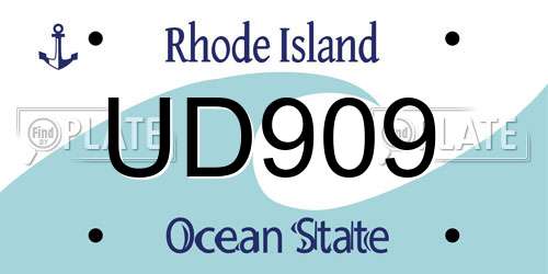 UD909 Rhode Island License Plate