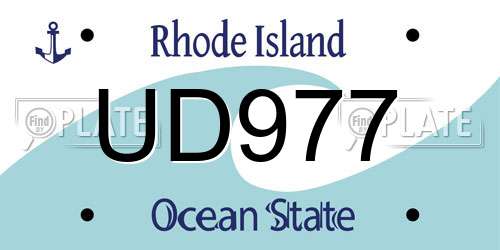 UD977 Rhode Island License Plate