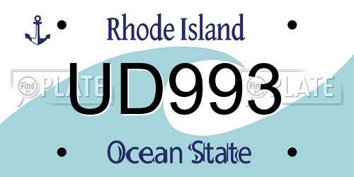 UD993 Rhode Island License Plate