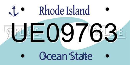UE09763 Rhode Island License Plate