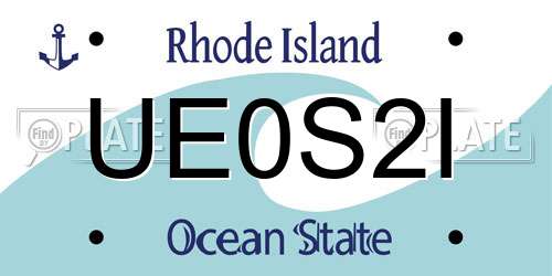 UE0S2I Rhode Island License Plate