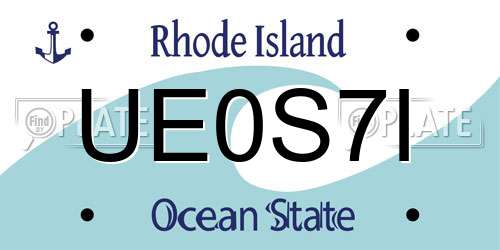 UE0S7I Rhode Island License Plate