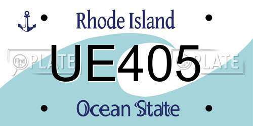 UE405 Rhode Island License Plate