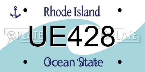 UE428 Rhode Island License Plate