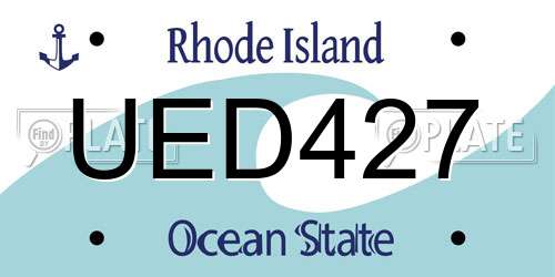 UED427 Rhode Island License Plate