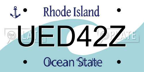 UED42Z Rhode Island License Plate