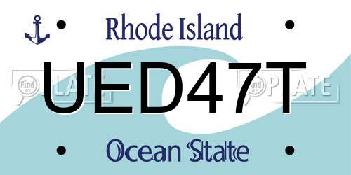 UED47T Rhode Island License Plate