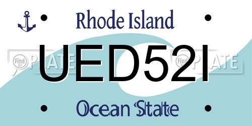 UED52I Rhode Island License Plate