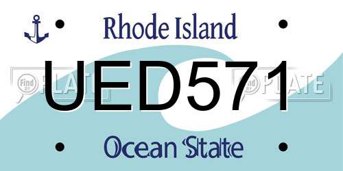 UED571 Rhode Island License Plate