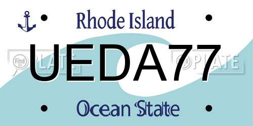 UEDA77 Rhode Island License Plate