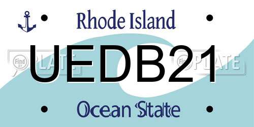 UEDB21 Rhode Island License Plate