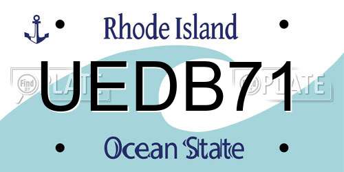 UEDB71 Rhode Island License Plate
