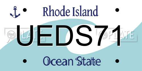 UEDS71 Rhode Island License Plate