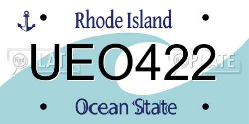 UEO422 Rhode Island License Plate