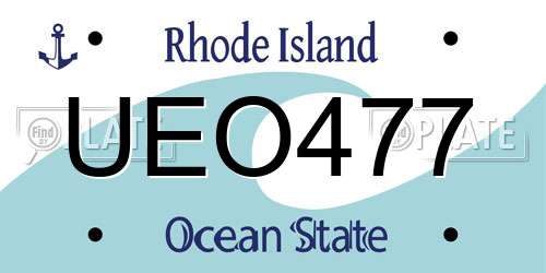 UEO477 Rhode Island License Plate
