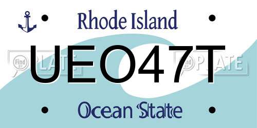 UEO47T Rhode Island License Plate