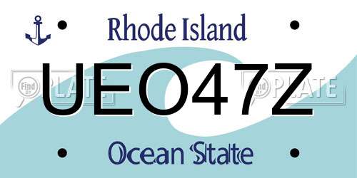 UEO47Z Rhode Island License Plate