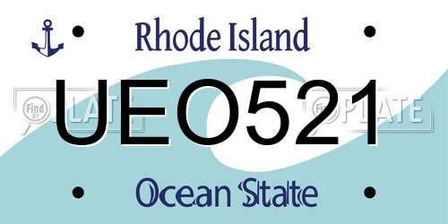 UEO521 Rhode Island License Plate