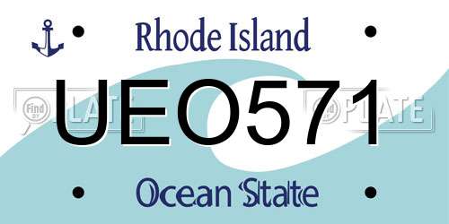 UEO571 Rhode Island License Plate