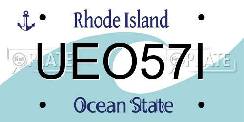 UEO57I Rhode Island License Plate