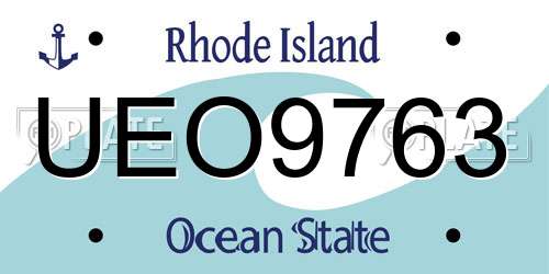UEO9763 Rhode Island License Plate