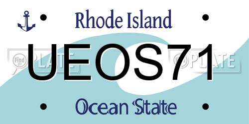UEOS71 Rhode Island License Plate