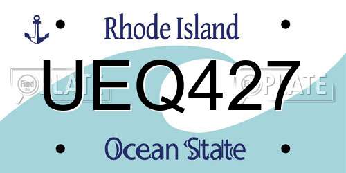 UEQ427 Rhode Island License Plate