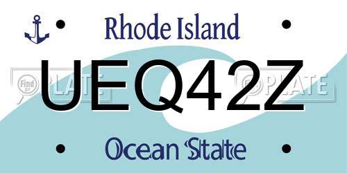 UEQ42Z Rhode Island License Plate