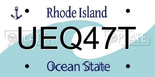 UEQ47T Rhode Island License Plate