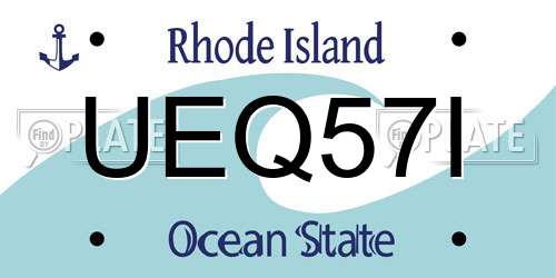 UEQ57I Rhode Island License Plate