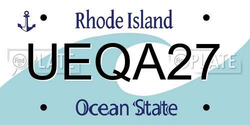 UEQA27 Rhode Island License Plate