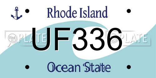 UF336 Rhode Island License Plate