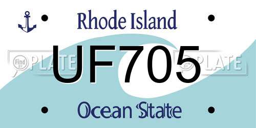 UF705 Rhode Island License Plate