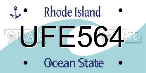 UFE564 Rhode Island License Plate
