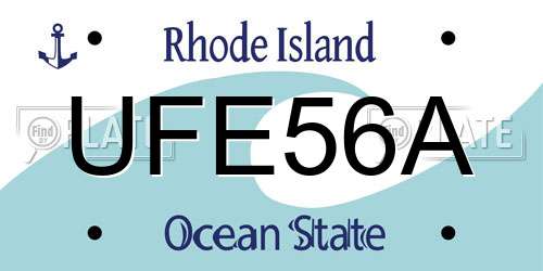 UFE56A Rhode Island License Plate