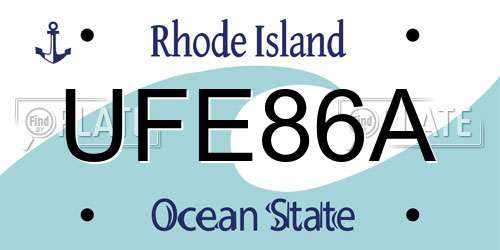 UFE86A Rhode Island License Plate