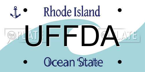 UFFDA Rhode Island License Plate