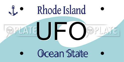 UFO Rhode Island License Plate