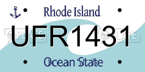 UFR1431 Rhode Island License Plate