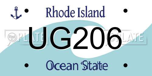 UG206 Rhode Island License Plate