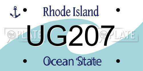 UG207 Rhode Island License Plate